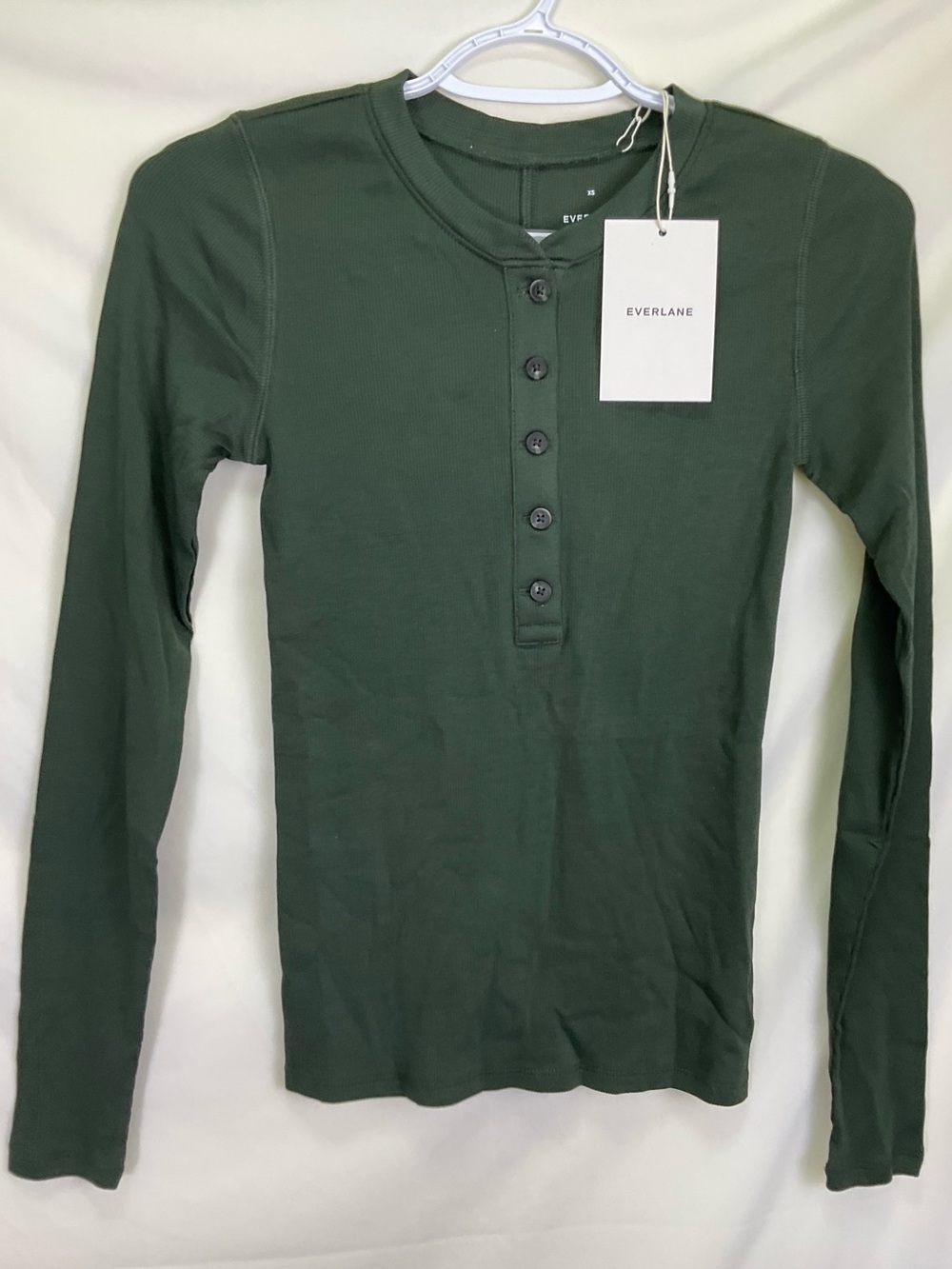 Everlane Luxe Rib Henley - Dark Forest